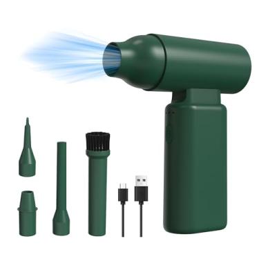 Imagem de 2 em 1 Duster de Ar Compresso e Inflador com Sem Escova 67000RPM 3 Marchas Ajustáveis Soprador Elétrico Fio Recarregável para Limpeza Teclado PC Infla