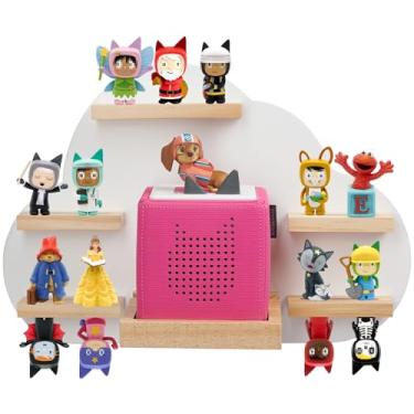 Imagem de Cloud Toines, para TonieBox 1 e Toniebox 2 Tonies Prateleira flutuante de parede para 12-20 bonecos Toine Prateleira de parede magnética para Toniebox, estação de carregamento, sala de jogos infantil