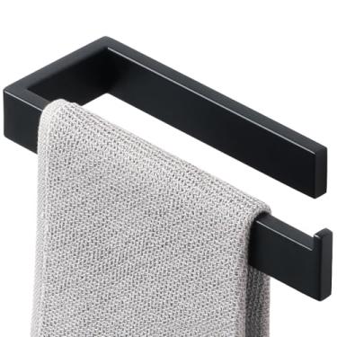 Imagem de Alise Suporte de toalha de mão para banheiro Lavatório, barra de toalha de banho, suporte de parede SUS304 Toalheiro de aço inoxidável para parede de banheiro, preto fosco, AGJF5230U-B
