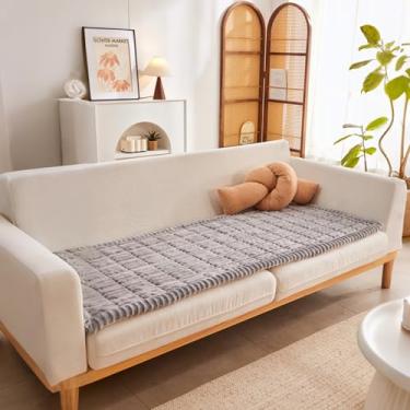 Imagem de Capa de sofá para animais de estimação, lavável, antiderrapante, protetor de sofá de gato felpudo para 3 almofadas, protetor de sofá que aceita animais de estimação, tapete de cachorro para sofás e