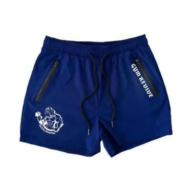 Imagem de Bermudas Masculinas De Secagem Rápida Com Estampa, Bolsos Laterais Com