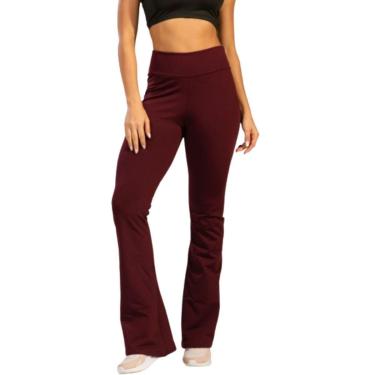 Imagem de Calça Legging Flare Peluciada Serra e Mar Boca de Sino Bailarina Cintura Cós Alto Moda Fitness-Feminino