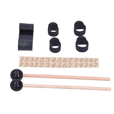 Imagem de RiToEasysports Baquetas de Tambor, Baquetas de Percussão, Tambor Etéreo, Cabeça Redonda, Kit de Material Macio Com Suporte de Berço de Dedo para Iniciantes, Prática