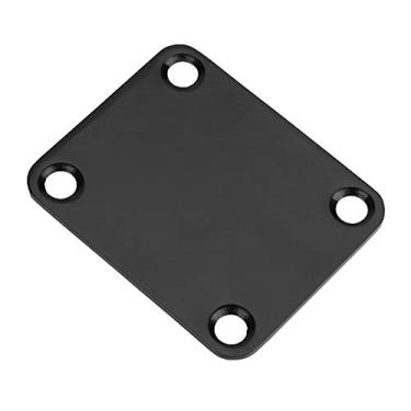 Imagem de Naroote Placa de Pescoço Durável de Liga de Aço para Baixo de Guitarra Elétrica, Fácil Instalação Com Parafusos de Montagem, Adequada para Músicos, Preta (Preto)