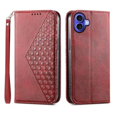 Imagem de Asuwish Capa de telefone para iPhone 16 15.5 cm capa carteira com protetor de tela de vidro temperado flip alça de pulso porta-cartão de crédito suporte robusto fólio cordão celular i Phone16 i16 16