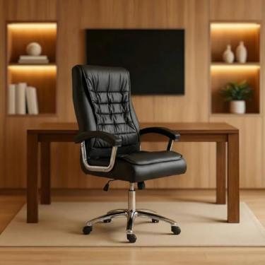 Imagem de Cadeira Ergonômica de Escritório Presidente Executiva Big Com 42 Molas Ensacadas, Pillow Top no Assento e Encosto, Sistema Relax Com Trava, Suporta até 150kg, Modelo California HomeNow (Preto)