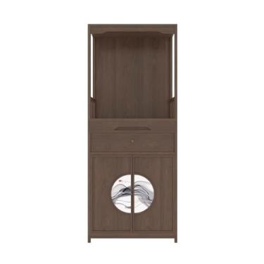 Imagem de KEG801302 Suporte de santuário novo estilo chinês armário de oferta de madeira Zen Shentai, com porta em pé mesa de oferta de riqueza mesa de altar (marrom)