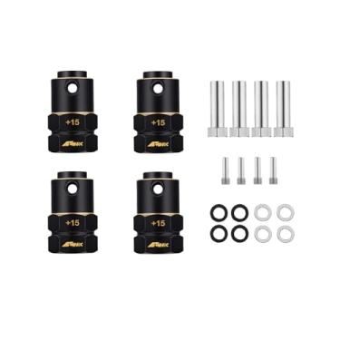 Imagem de NMNRC 4Pcs Black +15MM (20mm in Length) Wide Extension Wheel Hex 12MM Hub Spacers Kit for Axial TRX4 1/10 RC Crawler Car Upgrades Part