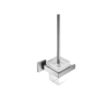 Imagem de Conjunto de acessórios de banheiro de níquel escovado, suporte de parede, prateleira de banho, cabide de roupão, suporte de papel higiênico, toalheiro de aço inoxidável, suporte de escova de vaso