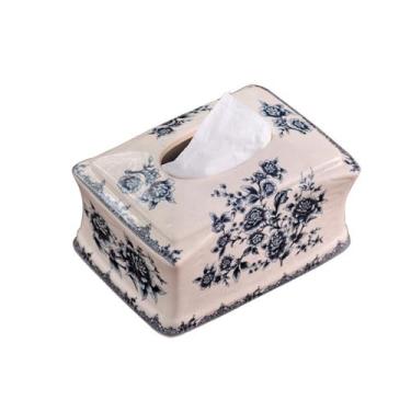 Imagem de x3anggyt5 Capa de caixa de lenços de papel cerâmico, decorativo, porta-guardanapos, dispensador de lenços chinês, suporte de guardanapo para banheiro, quarto, sala de estar, porta-lenços