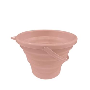 Imagem de Balde Dobrável 3 5 10 Litros Retrátil de Silicone Multiuso(Rose,3 Litro)