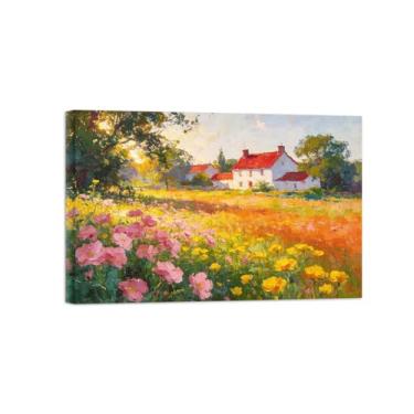 Imagem de Impressão em tela de parede de paisagem-flores de casa-pintura de decoração para sala de estar pronta para pendurar tela embrulhada 50x75cm20x30in