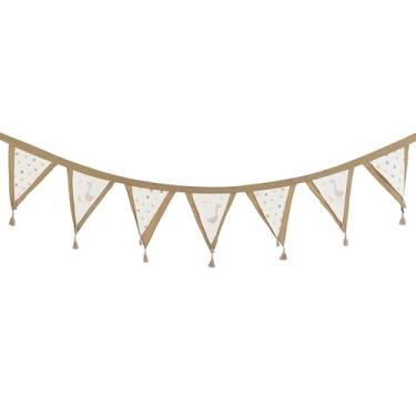 Imagem de Crane Baby Charlie Farmhouse Garland, decoração neutra para berçário, faixa neutra para berçário e sala de jogos, decoração de quarto infantil com bandeiras de tecido macio, decoração fofa de quarto