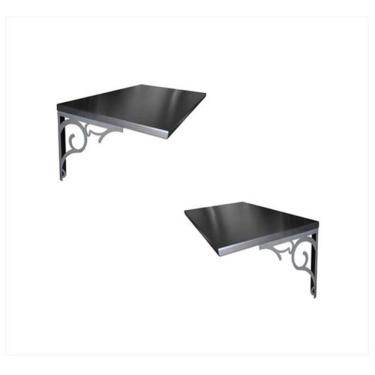 Imagem de Kit 2 Prateleiras Mdf Mãos Francesas Em Metal Decorar 30X40