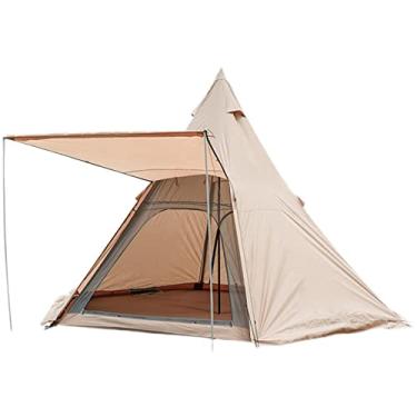 Imagem de Tenda de tenda indiana para adultos, barraca de pirâmide de camada dupla, à prova d'água, barraca de acampamento para 5 a 8 pessoas para acampamento, mochila, caminhadas e caiaque ou canoagem