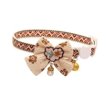 Imagem de Generic Colar Gargantilha para Gatos, Decorativo, Ajustável, Elegante, com Laço e Sino, Ideal para Gatinhos e Cães de Pequeno Porte.