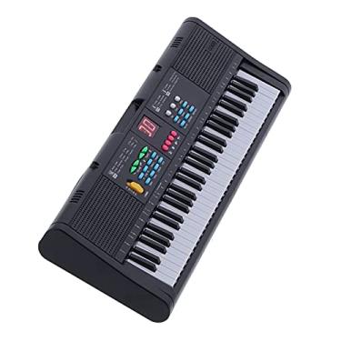 Imagem de lyrlody Piano Com Teclado de 61 Teclas, Instrumento Musical Digital Elétrico, 16 Tons, 6 Ritmos, Piano Musical Com Microfone, Cabo USB e Músicas de Demonstração
