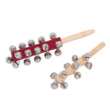 Imagem de OPPWONG Conjunto de Sino de Mão de 2 Peças, Som Claro, Madeira e Alça de Metal, Brinquedo Agitador de Sino Com Material de Madeira de Bordo, para Crianças, Educação Pré-escolar, Festas