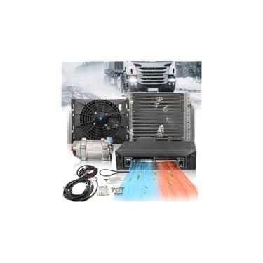 Imagem de Ar condicionado e aquecedor universal 10000 BTU 12V sob o painel, unidade A/C elétrica de 12 volts CC para resfriamento silencioso e rápido em carro, caminhão, van, trator, quadriciclo