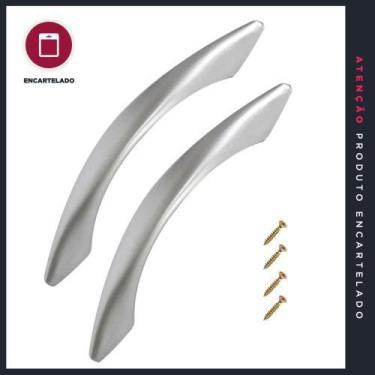 Imagem de Puxador P&J Princes 96mm Aluf ABS Kit com 2 Unidades - Código 527351 -