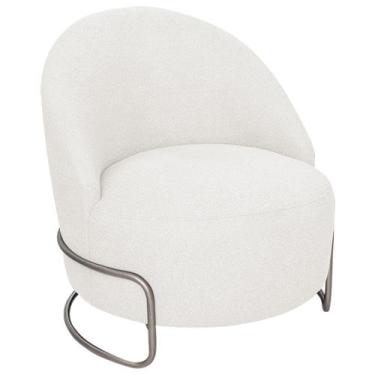 Imagem de Poltrona Luxo Decorativa Tulipa Bouclé - Amarena Móveis, Branco