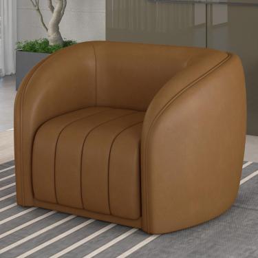 Imagem de Poltrona Decorativa Sala de Estar Adam PU Caramelo G45 - Gran Belo