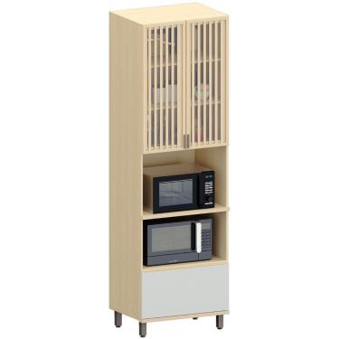 Imagem de Paneleiro Cozinha Torre Quente Ripado Pierre Carvalho/cinza L01 - Mpozenato