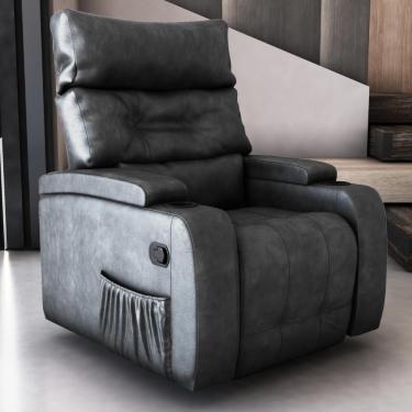 Imagem de Poltrona Reclinável Giratória Texas Sintetico Bege