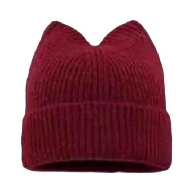Imagem de Gorro Feminino De Lã Quente Com Orelhas De Gato, Estilo Coreano, Para 