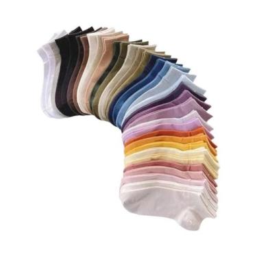 Imagem de Meias Curtas Respiráveis e Macias Para Meninas, 10 Pares, Cor Sólida, 