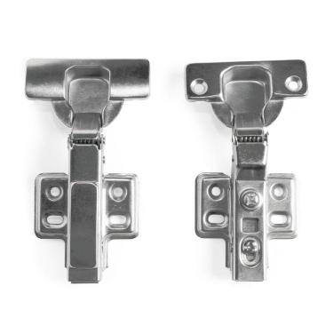 Imagem de Kit 8 Dobradiças Inox Curva Com Amortecedor 35Mm