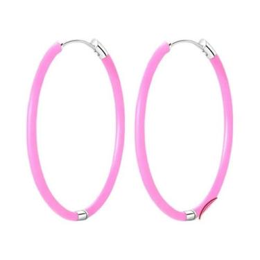 Imagem de Brincos De Argola Grandes Em Prata Esterlina 925 Com Zircônia Para Mul