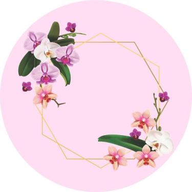 Imagem de Painel de Tecido Sublimado Redondo Orquídea c/Elástico - Fabrika de fe
