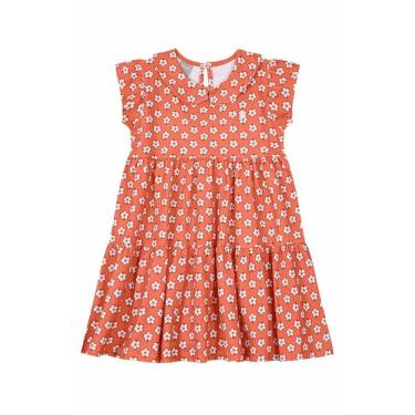 Imagem de Vestido estampado infantil menina Mundi Laranja-Feminino