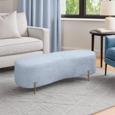Imagem de Puff Decorativo Banqueta Orgânico Feijão 138cm Bouclê Azul - SOFA STOR