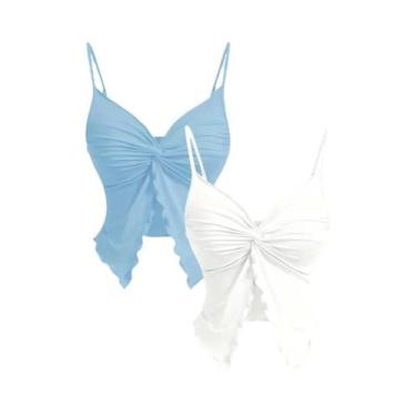 Imagem de Camisola De Renda Y2K Para Mulheres, 2 Peças, Top Casual Vintage Haraj