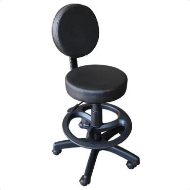 Imagem de Cadeira Mocho Giratória Com Encosto Aro Regulagem De Altura - For-Ty S