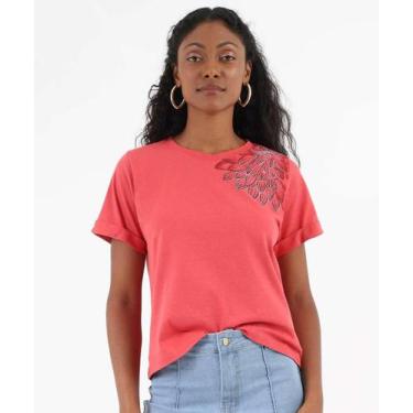 Imagem de Blusa Feminina Estampa Flor Manga Curta Marisa Vermelh-21043, Vermelho