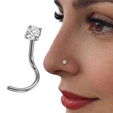 Imagem de Piercing Nariz Ponto De Luz Aço Cirúrgico Coração Nostril - Morganitte