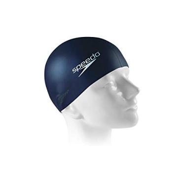 Imagem de Touca de Natação, Speedo, Flat Cap, Silicone Resistente com Encaixe Confortável,Tamanho Único - Marinho