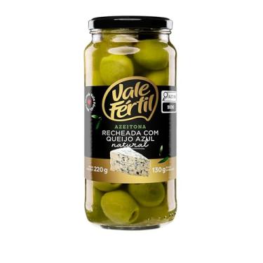 Imagem de Vale Fértil Azeitona Verde Em Conserva Recheio Queijo Azul Vidro 130G