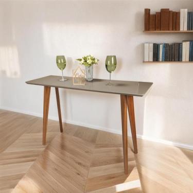 Imagem de Aparador Slim com Vidro 120cm Pés em Madeira Maciça Fendi - Casa Uai