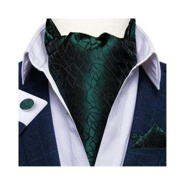 Imagem de Conjunto De Abotoaduras De Luxo Masculinas Ascot Com Lenço De Bolso Pa