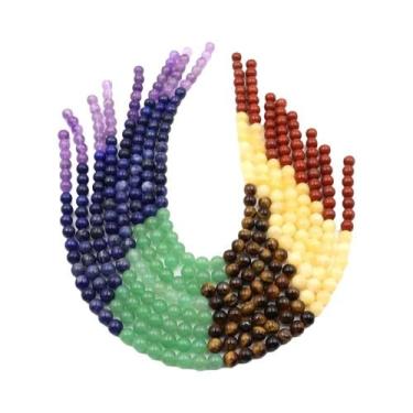 Imagem de Contas De Pedra Natural De Quartzo Transparente Redondas Soltas, Fio D