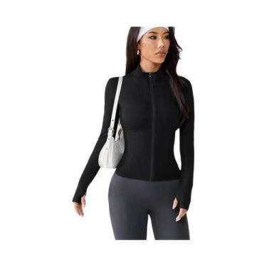 Imagem de Jaqueta Feminina De Fitness De Secagem Rápida Com Manga Longa, Proteçã