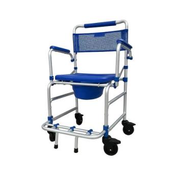Imagem de Cadeira De Banho Para Idoso Rodas Sanitária D55 + Pinico Coletor - Del