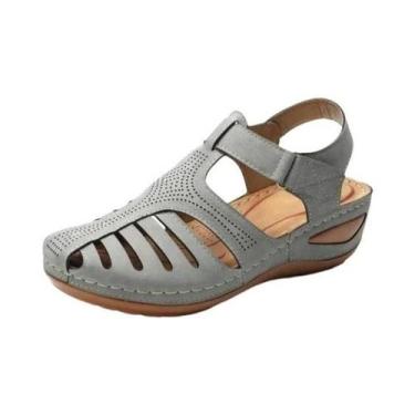 Imagem de Sandálias De Plataforma Vintage Para Mulheres plus Size, Com Fivela, E