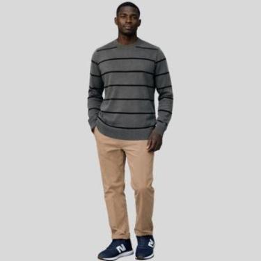 Imagem de Suéter Masculino Listrado Manga Longa Gola Redonda Canelada Malwee-Masculino