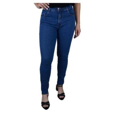 Imagem de Calça Jeans Feminina Lado Avesso Cigarrete Azul - L258-Feminino