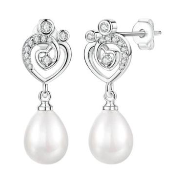 Imagem de Brincos De Prata Esterlina 925 Femininos Com Lua, Estrela E Gato, Joia